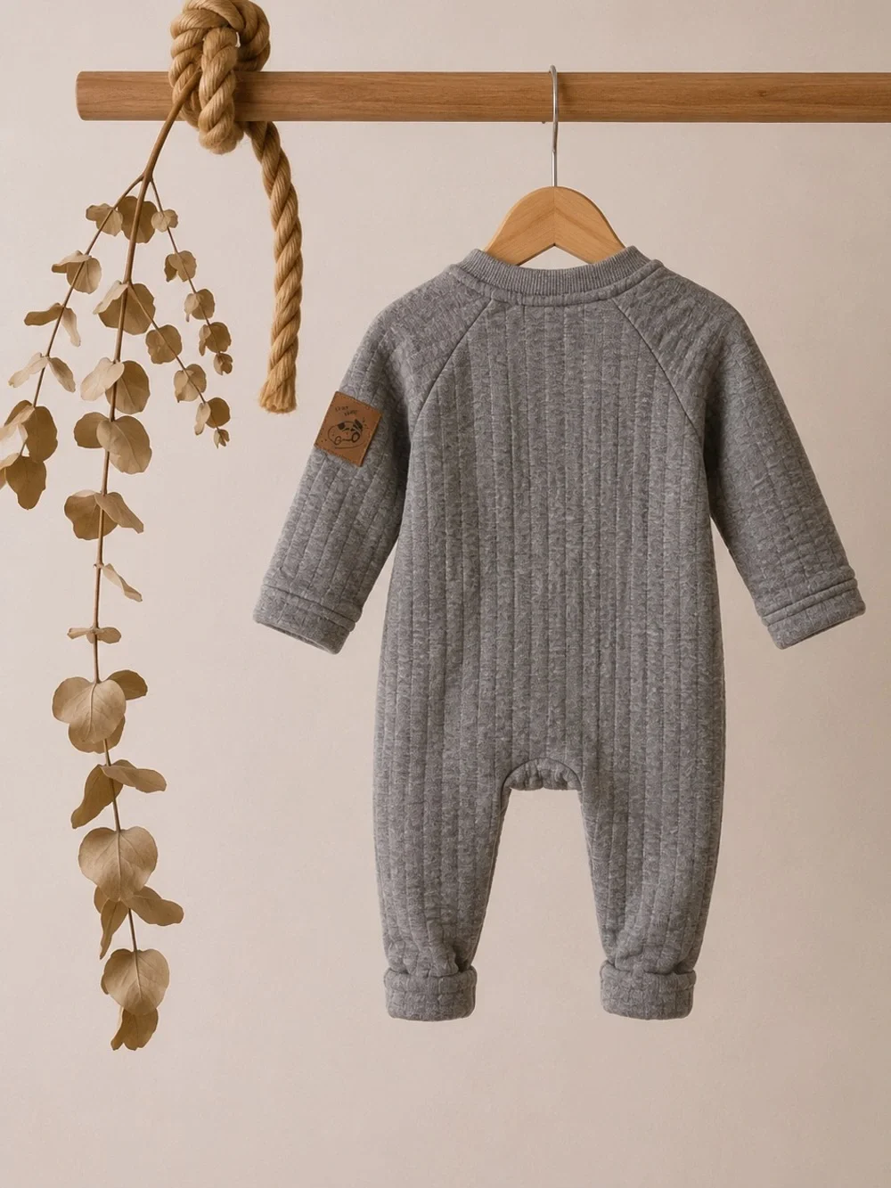 🩶CARTER’S Baby Boy Cozy Grey Seeater Ribbed Zipper One-Piece for Kids - 6 Months